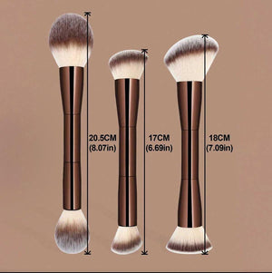 Yishi 3 coffee brown series multi-use double-headed makeup brush