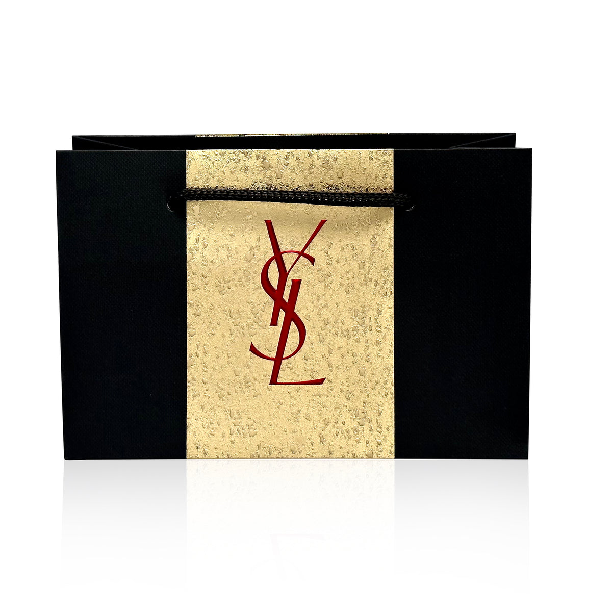 علبة هدية سان لوران Black Opium باللونين الذهبي والأسود