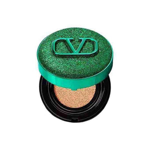 Valentino Beauty Limited Green foundation cream in a luxurious sparkling green compact with soft, long-lasting coverage.