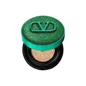 Valentino Beauty Limited Green foundation cream with sparkling green case and smooth coverage cushion compact