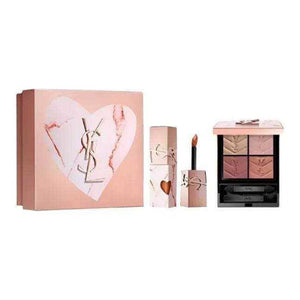YSL Limited Edition Marble Heart Makeup Set: Eyeshadow & Lip Lacquer.