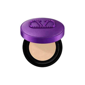 Valentino Beauty Compact radiant finish foundation in purple refillable case with applicator puff