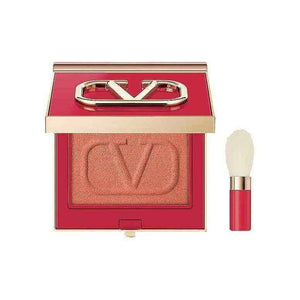 Valentino Beauty Peach Blush compact with warm peach tones enhancing natural skin glow