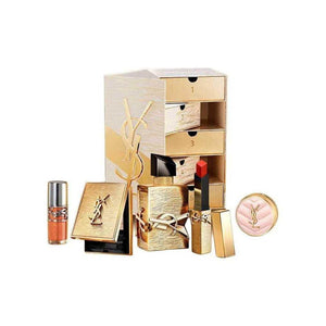 Saint Laurent Gold Luxury Package limited edition perfume and makeup set in gold organizer box