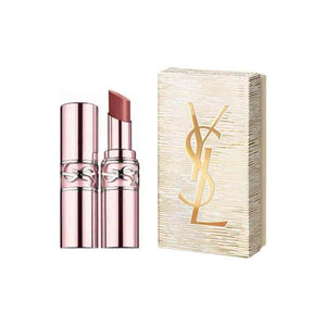 YSL Saint Laurent gold limited edition lipstick gift set with coffee nude, apricot, berry pink, and sheer red shades in sleek gold packaging
