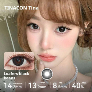 Deep black cosmetic lenses that give the eyes a larger, more defined, and youthful look.