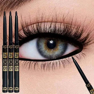 3Pcs Waterproof & Sweat-Proof Black Eyeliner Pencils with smooth silky mousse texture and retractable design