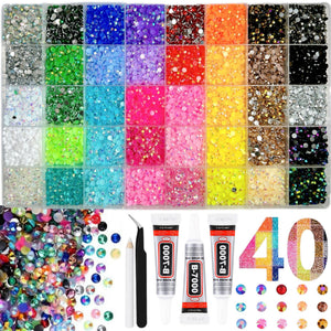Multicolor Rhinestone Set for DIY Nail Art and Crafts.