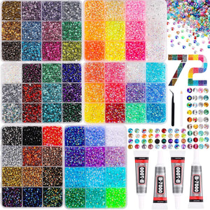 Multicolor Rhinestone Set for DIY Nail Art and Crafts.