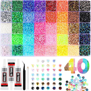 Multicolor Rhinestone Set for DIY Nail Art and Crafts.