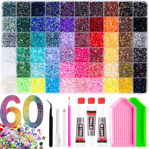 Multicolor Rhinestone Set for DIY Nail Art and Crafts.