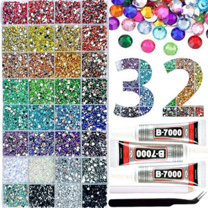 Multicolor Rhinestone Set for DIY Nail Art and Crafts.