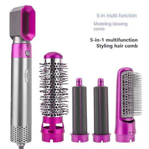 5-in-1 Professional Air Styler & Hair Dryer – Multi-Head Hot Air Brush Set for Curling, Straightening, and Volumizing | Ionic Hair Styling Wand with Auto-Wrap Barrels.