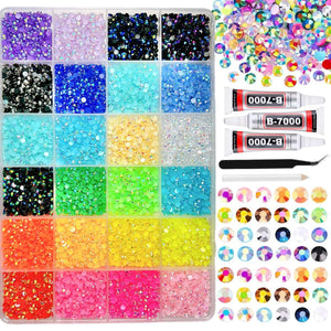 Multicolor Rhinestone Set for DIY Nail Art and Crafts.