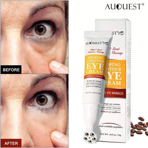 AUQUEST Eye Bags Eye Cream with 5-Bead Roller Ball Massager for Wrinkles and Dark Circles
