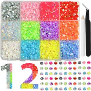 Multicolor Rhinestone Set for DIY Nail Art and Crafts.