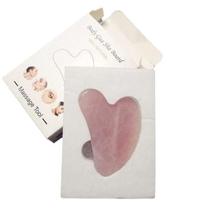 Natural Jade Gua Sha scraper board for face and body massage with rose quartz stone