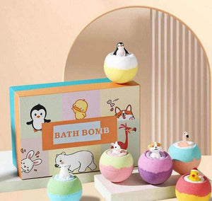 Colorful Arabelle Beauty Kids Bath Bombs fizzing with hidden surprise toys, perfect as the best bath toys for kids