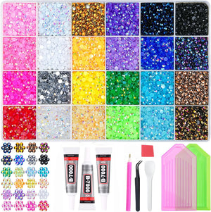 Multicolor Rhinestone Set for DIY Nail Art and Crafts.