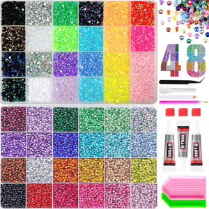 Multicolor Rhinestone Set for DIY Nail Art and Crafts.