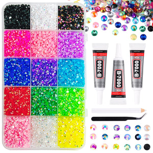 Multicolor Rhinestone Set for DIY Nail Art and Crafts.