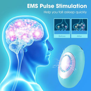 Smart EMS pulse sleep aid device handheld portable for insomnia relief and anxiety therapy with 15 intensity levels