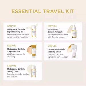 Skin1004 La Roche-Posay Angel Madagascar Centella Asiatica Travel Set (5 Pack) Soothes and Moisturizes