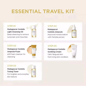 Skin1004 La Roche-Posay Angel Madagascar Centella Asiatica Travel Set (5 Pack) Soothes and Moisturizes