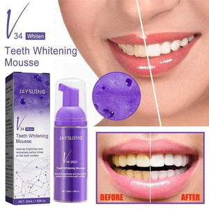 V34 Teeth Cleansing Whitening Mousse Removes Sta Whitening H