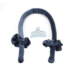 Heatless curling rod headband with silk velvet rollers, scrunchies, and claw clip for overnight curls