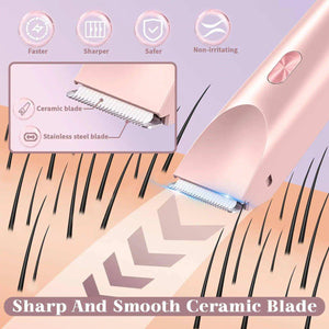 Waterproof electric razor for facial hair remover electric squeegee for women Blue wet hair removal razor.