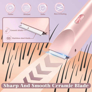 Waterproof electric razor for facial hair remover electric squeegee for women Blue wet hair removal razor.