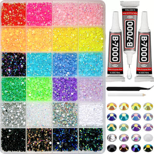 Multicolor Rhinestone Set for DIY Nail Art and Crafts.