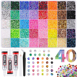 Multicolor Rhinestone Set for DIY Nail Art and Crafts.