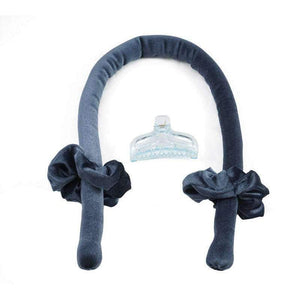 Heatless curling rod headband set with silk velvet rollers, scrunchies, and claw clip for overnight curls
