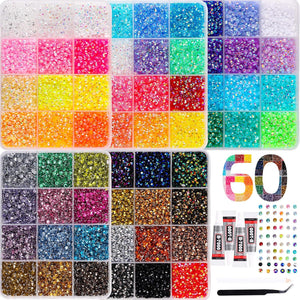Multicolor Rhinestone Set for DIY Nail Art and Crafts.