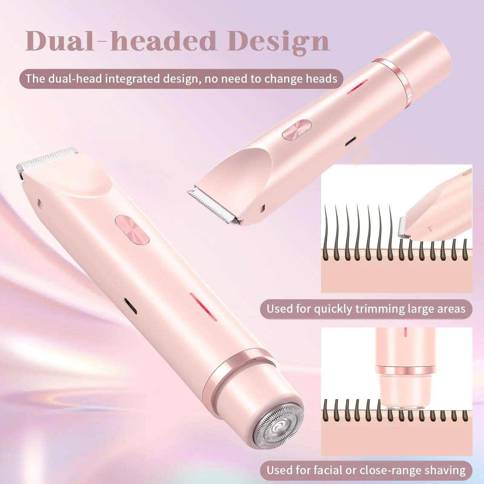 Waterproof electric razor for facial hair remover electric squeegee for women Blue wet hair removal razor.