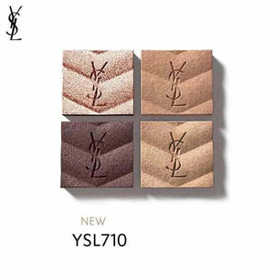 علبة ظلال عيون YSL Couture Color بأربع درجات دافئة ولامعة تجمع بين ألوان الرمل والغروب بتصميم فاخر ومحدود الإصدار