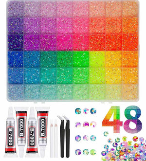 Multicolor Rhinestone Set for DIY Nail Art and Crafts.