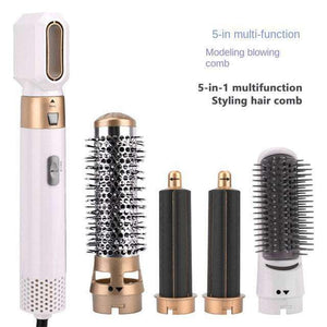 5-in-1 Professional Air Styler & Hair Dryer – Multi-Head Hot Air Brush Set for Curling, Straightening, and Volumizing | Ionic Hair Styling Wand with Auto-Wrap Barrels.