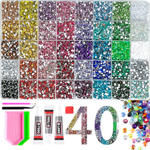 Multicolor Rhinestone Set for DIY Nail Art and Crafts.