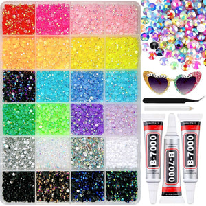 Multicolor Rhinestone Set for DIY Nail Art and Crafts.