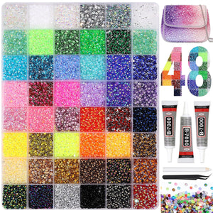 Multicolor Rhinestone Set for DIY Nail Art and Crafts.