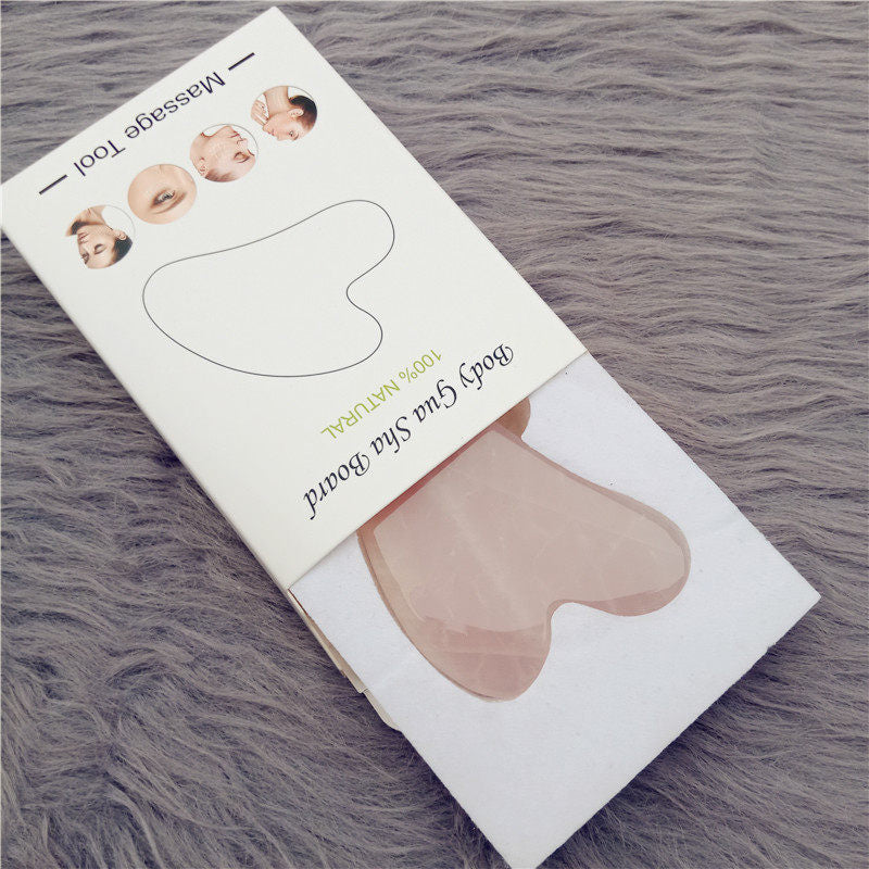 Natural Jade Gua Sha Scraper Board Massage Rose Quartz Jade