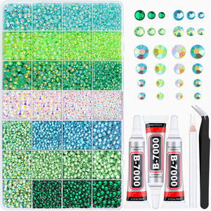 Multicolor Rhinestone Set for DIY Nail Art and Crafts.