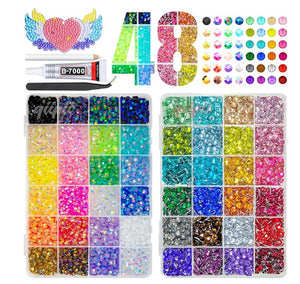 Multicolor Rhinestone Set for DIY Nail Art and Crafts.