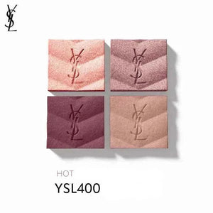 YSL Couture Color Eyeshadow palette with four warm and elegant shades embossed with YSL logo, limited edition.