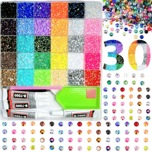 Multicolor Rhinestone Set for DIY Nail Art and Crafts.