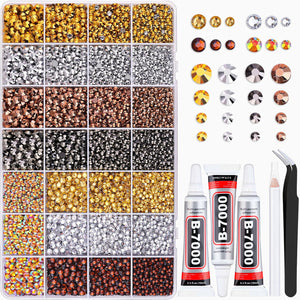 Multicolor Rhinestone Set for DIY Nail Art and Crafts.