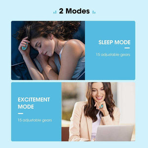 Portable handheld smart EMS pulse sleep aid device with 15 intensity levels for insomnia relief and anxiety therapy.